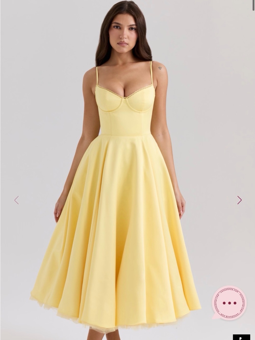 House of CB Lemon MADEMOISELLE  Midi Dress.